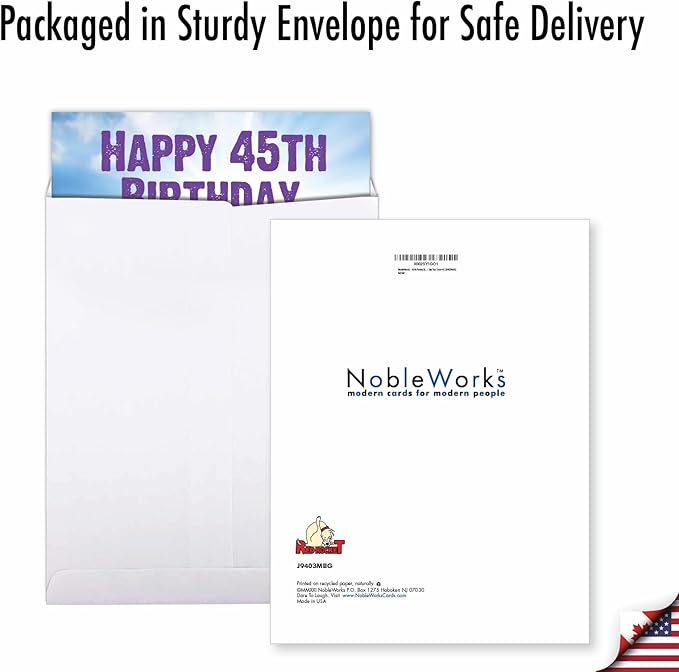 NobleWorks - 45th Funny Birthday Greeting Card (8.5 x 11 Inch) - 45 Years Old, Big Milestone Birthday Humor Card from Group - See You Soon 45 J9403MBG