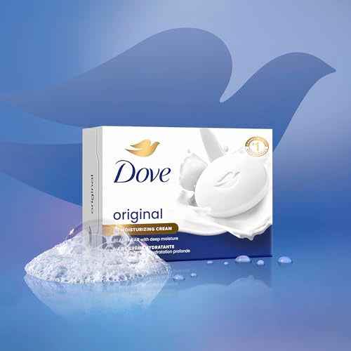 Dove Beauty Bar Soap Original 8 Count for Soft, Smooth Skin, with 1/4 Moisturizing Cream 3.75 oz