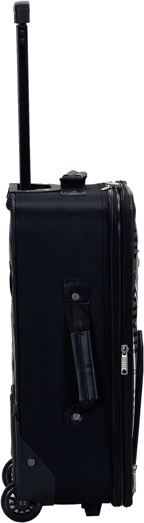 Rockland Fashion Softside 2 Piece Luggage Set, Expandable, (14" Tote/19" Upright), Black Cross
