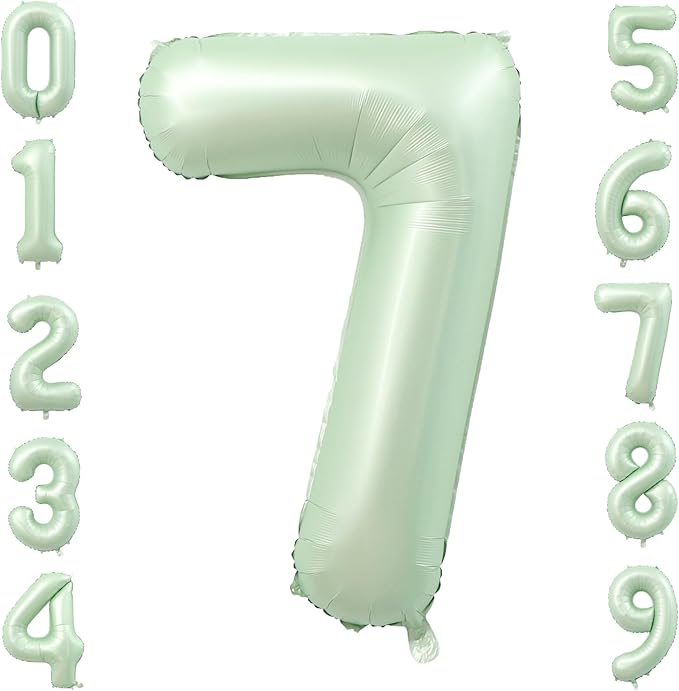 40 Inch Olive Green Large Number Balloons 0-9, Number 7 Balloons Foil Mylar Big Number Balloons, Helium Number Balloons Decorations For Birthday, Anniversary Events, Wedding Party