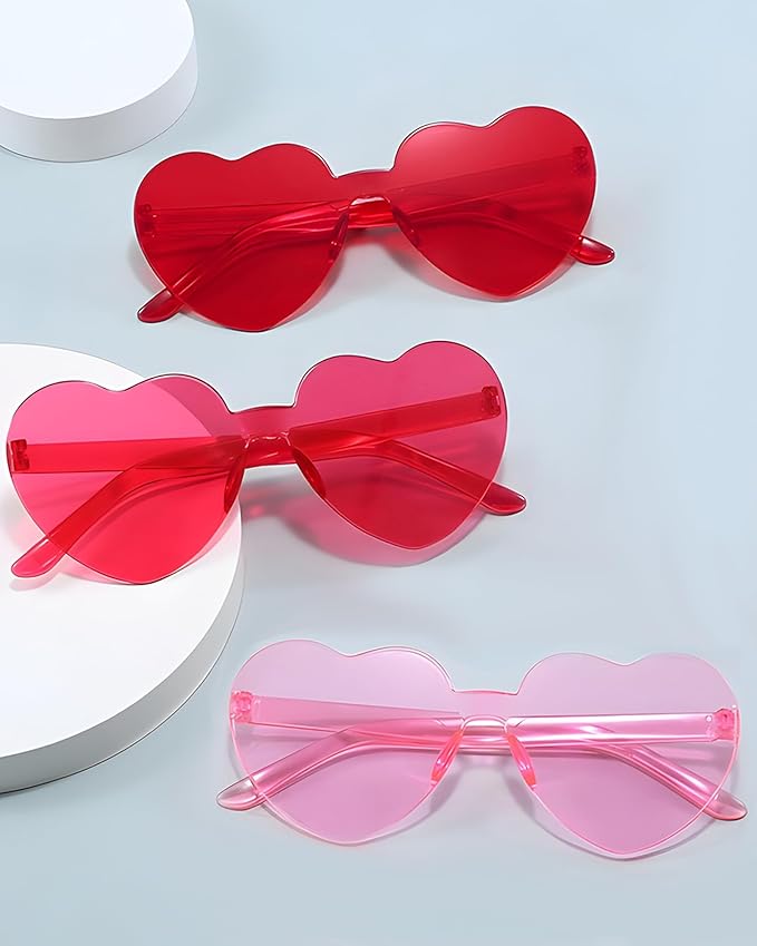 20 Pairs Heart Shaped Sunglasses for Women Colorful Glasses Fun Trendy Transparent Heart Sunglasses Party Favor