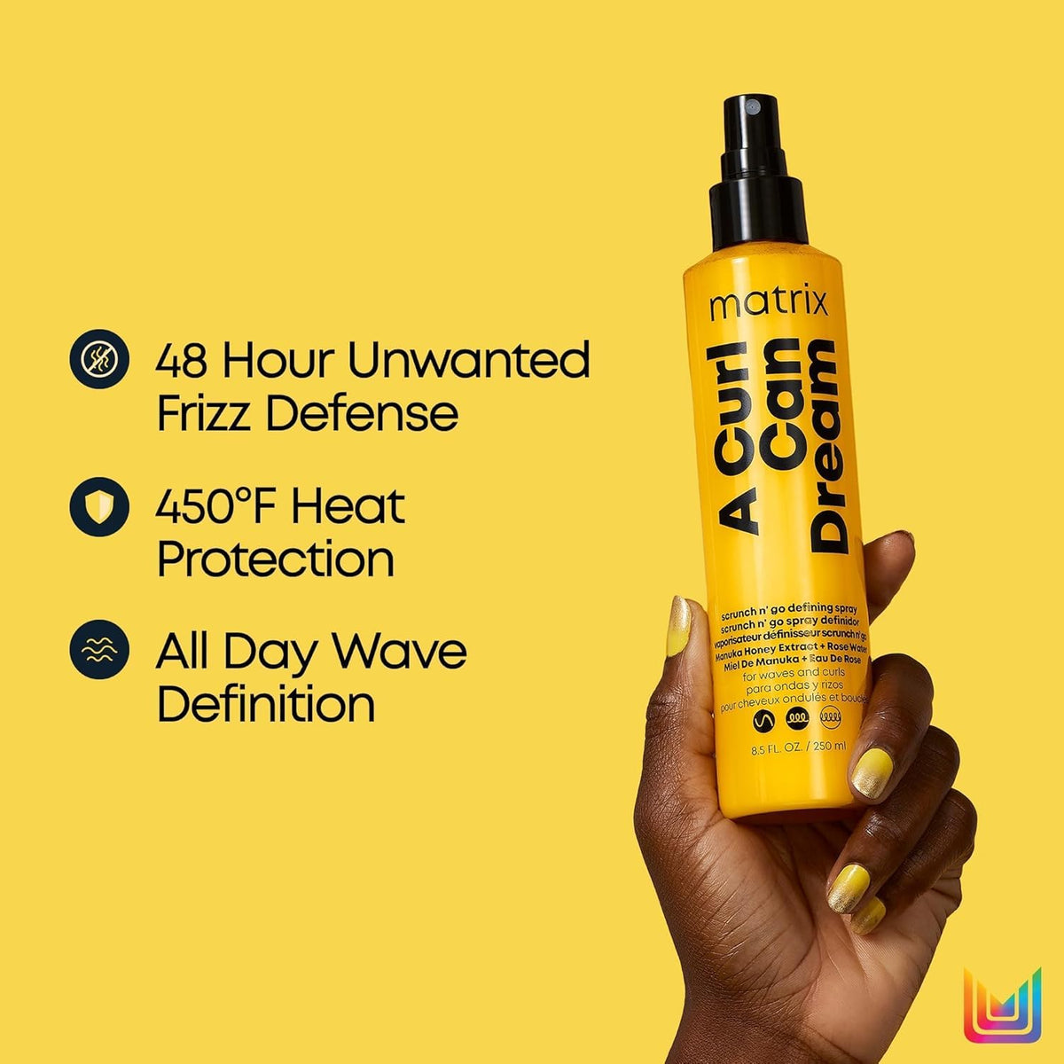 MATRIX A Curl Can Dream Weightless Moisture Shampoo, Conditioner and Spray Set | For Wavy Hair | All Day Frizz Control | With Manuka Honey Extract and Rose Water | Silicone Free | Luxury