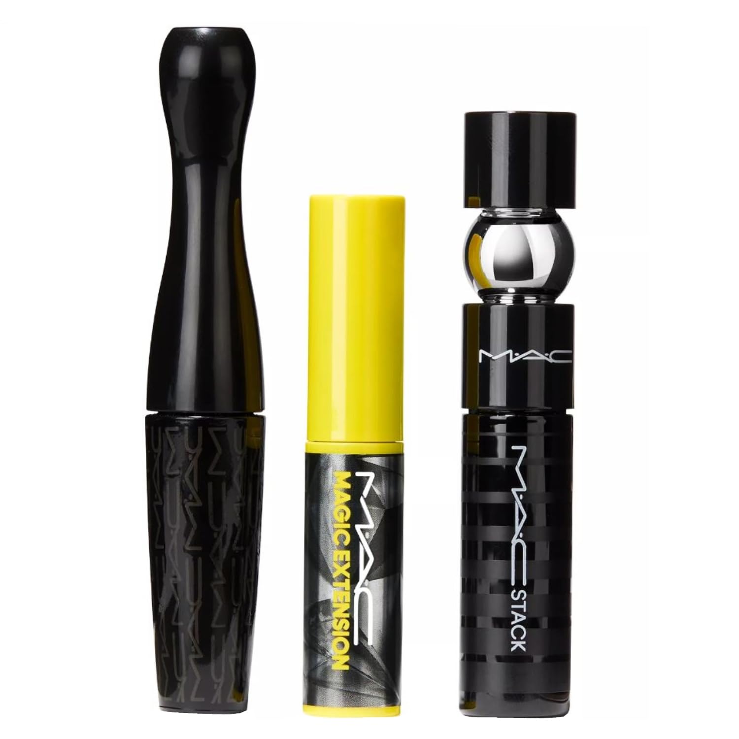 M.A.C Cosmetics Lash Bash Mini Mascara Trio - MACStack, Magic Extension, Extreme Dimension 3D Black - Travel Size