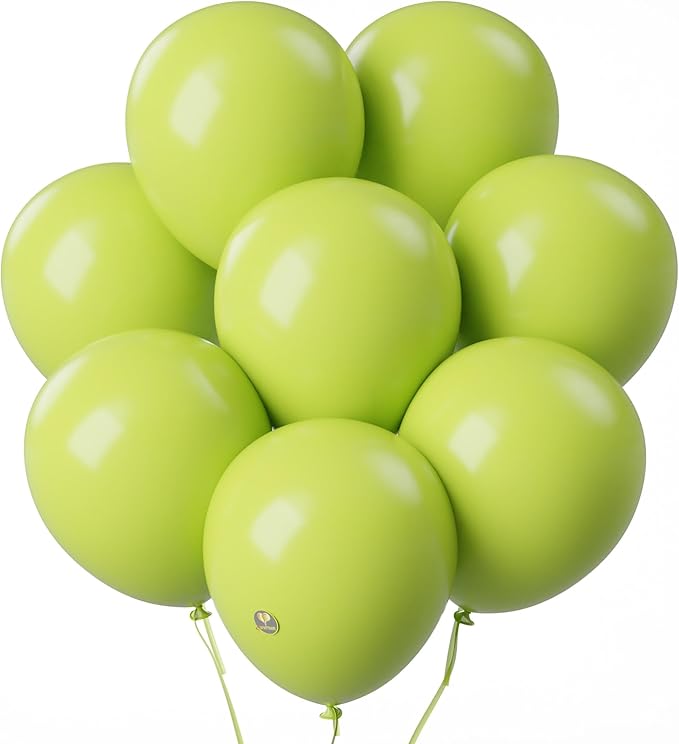 AFTERLOON® Biodegradable Balloons 24 pcs Lime Green 12 Inch, Matte Color Thickened Extra Strong Latex Helium Float, Multicolor Colorful Bulk Color ballon baloon Globos Para Decoration De Fiestas Kids
