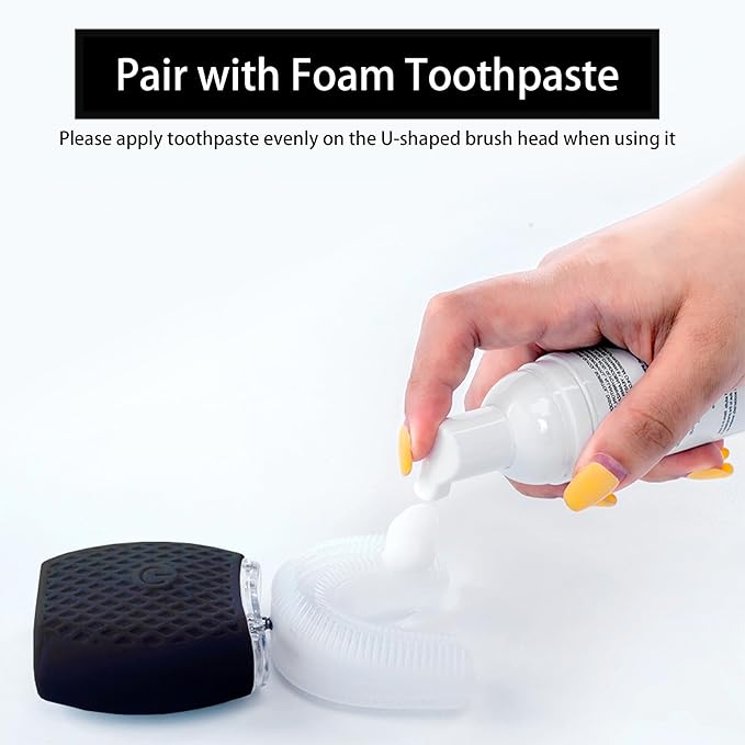 Automatic Toothbrush for Adults - Ultrasonic Electric Toothbrush with Soft Bristles Rechargeable Portable Waterproof Design 30s Timer, Wireless Charging Dual-Use for Travel & Home (Black)
