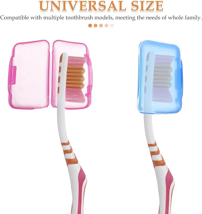SOIMISS 50pcs Toothbrush Cover: Portable Holder Container - Toothbrush Case - Universal Cap For Protection