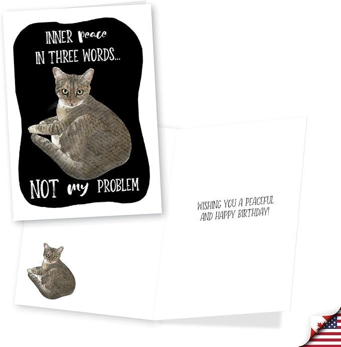 NobleWorks, Assortment Pack of 3 Funny Birthday Greeting Cards with Envelopes (3 Designs, 1 Each) Cat Antics Celebration VC10793BDG-C1x3