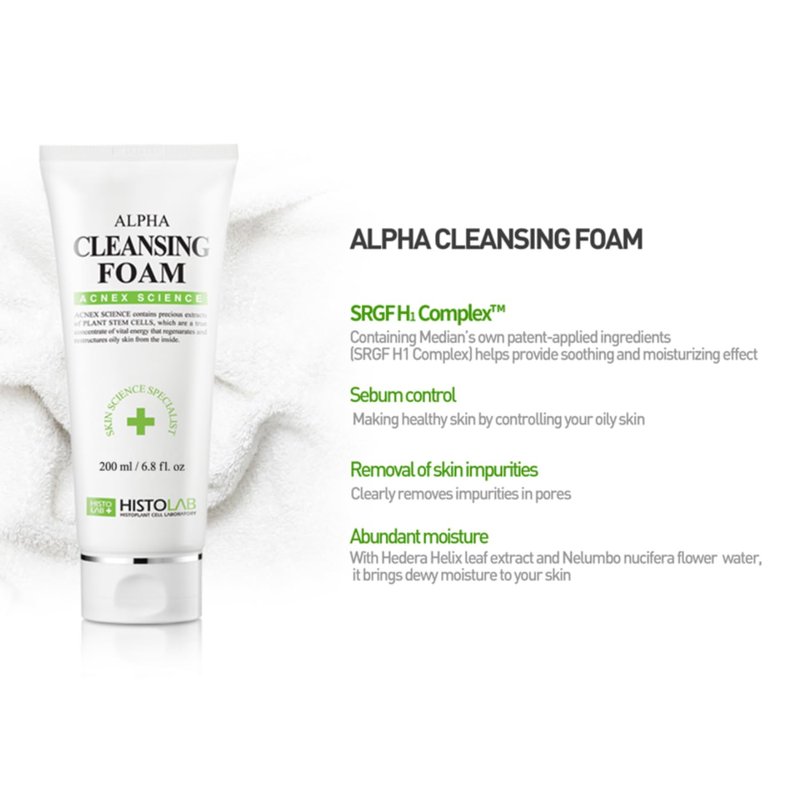 HISTOLAB Alpha Cleansing Foam (6.8 Fl. Oz) | Facial Cleanser for Oily and Acne-Prone Skin