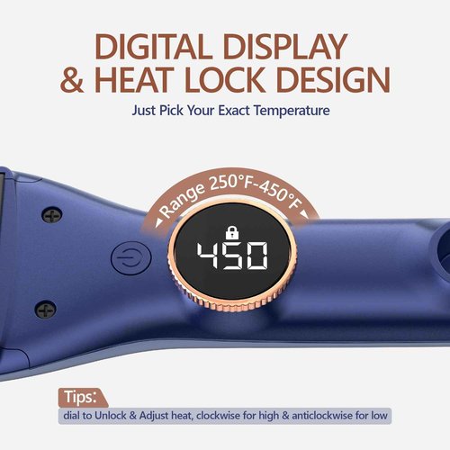 Titanium Flat Iron Hair Straightener | MIRACOMB Professional Straightening Iron Styler with Infrared Light for Straight and Smooth Styles|1.75" Premium 2 in 1 Styling Tool with Digital Heat Settings