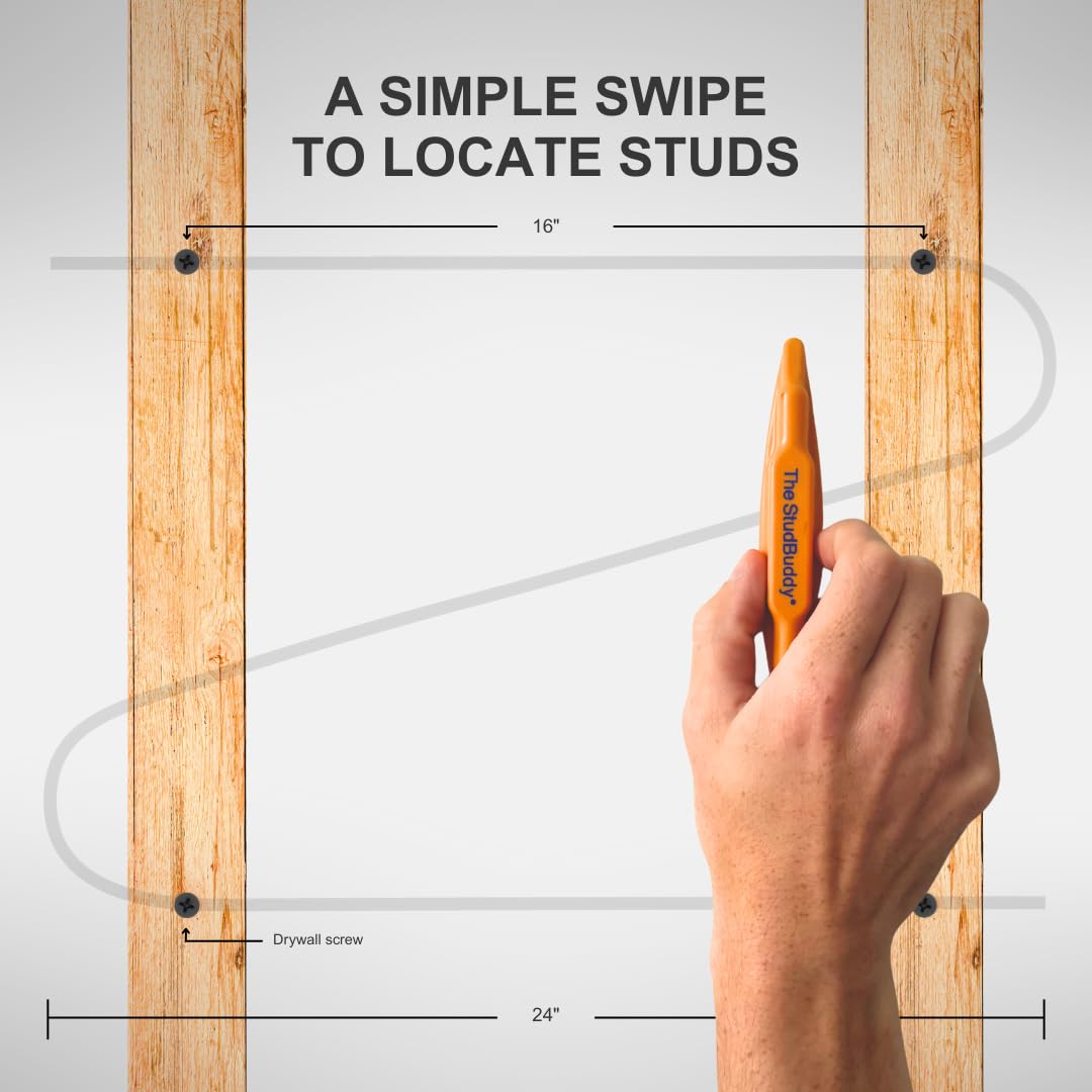 The Original StudBuddy® Magnetic Stud Finder - Made in the USA - Easy to Use Magnet Stud Finder - No Batteries Required - Powerful Magnets - Stud Finder for Drywall and Wood