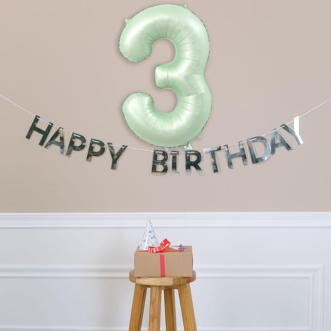 40 Inch Olive Green Large Number Balloons 0-9, Number 3 Balloons Foil Mylar Big Number Balloons, Helium Number Balloons Decorations For Birthday, Anniversary Events, Wedding Party