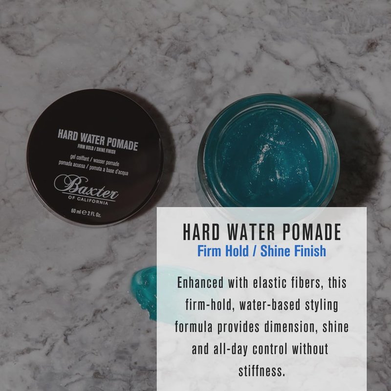Baxter of California Hard Water Pomade for Men | Shine Finish | Firm Hold | Hair Pomade | 2 fl. oz.
