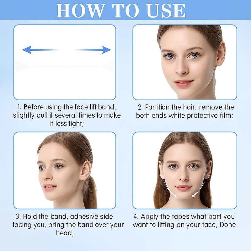 LiteVibe 40Pcs Facelift Tape for Face Invisible Face Tape Lifting invisible for Sagging Skin