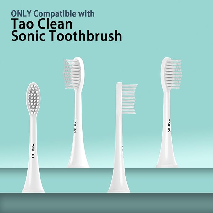 10 Pack Toothbrush Replacement Heads Compatible with TAO Clean Sonic Toothbrush Adults, Tooth Brush Head Toothbrush Heads Refill, Medium Bristles, Super Clean