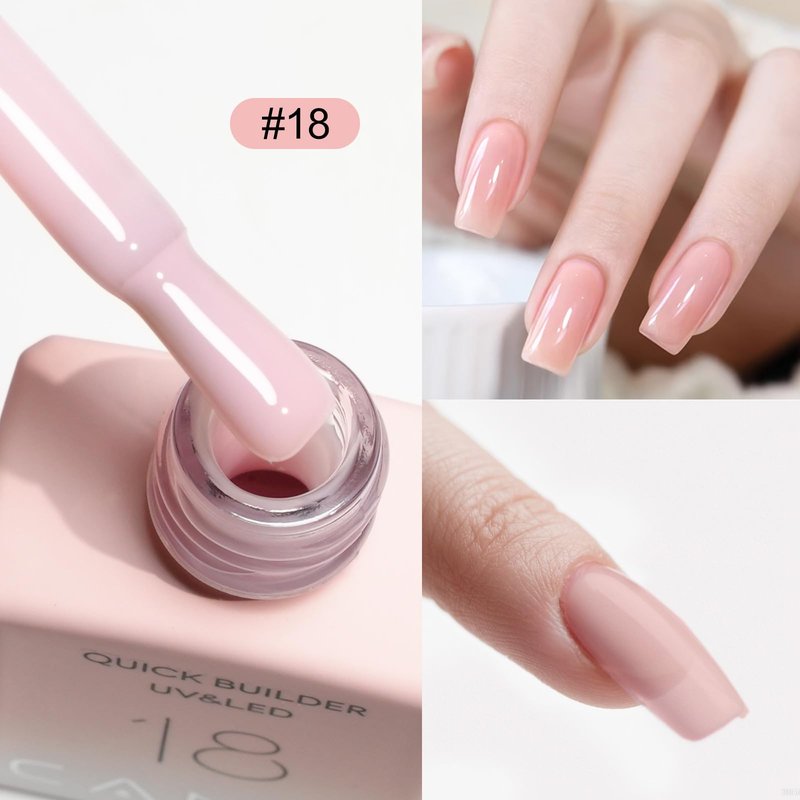 CANNI Quick Builder Nail Gel For Nails Set – 6 Colors 9ML Clear White Pink, Soak Off UV LED Nail Extensions & Strengthening, Self-Leveling Builder Gel for DIY Manicure & Salon Use Women