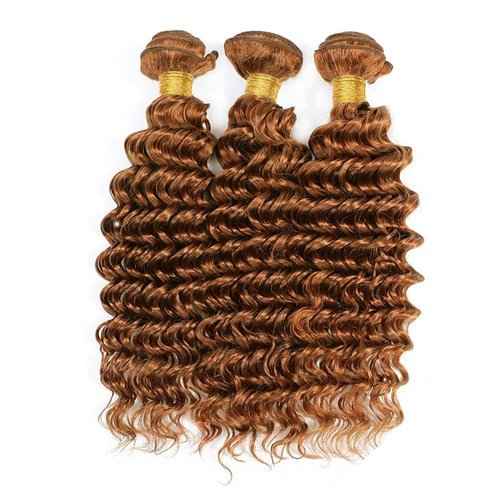 Condescension Human Hair Bundles 18 20 22 Inch Blonde Light Brown Deep Wave Bundles Human Hair Unprocessed Brazilian Virgin Quick Weave Hair for Black Women