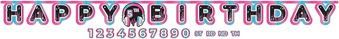 Internet Famous Jumbo Add-An-Age Happy Birthday Banner - 10.5' x 10" (Pack Of 1) - Multicolor Customizable Age Paper Party Decoration