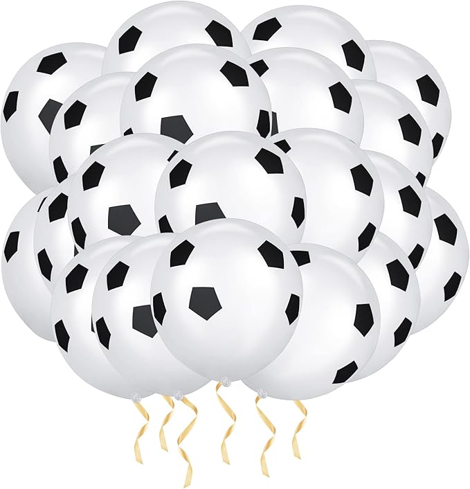 Ainiv 20 PCS Soccer Balloons, Football Theme Party Supplies Balloons, Football Pattern Ballons for School Sports Meeting Gaming Football Lover Boys Girls Kids Birthday Decor, Party Bag Fillers