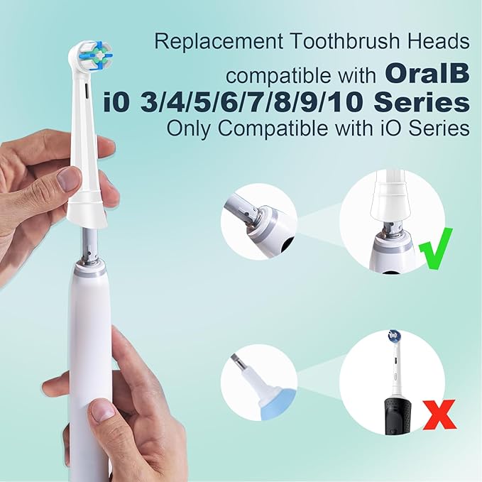 12pcs iO Replacement Heads Compatible with Oral B iO,iO Series Electric Toothbrush Heads Compatible with Oral B iO 2/3/4/5/6/7/8/9/10,Medium Bristles for Effective Plaque Removal,White