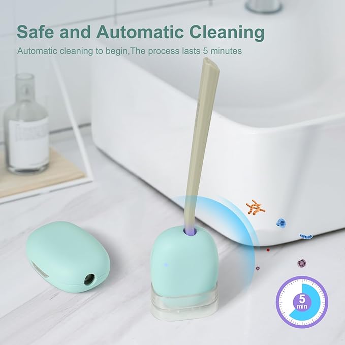 Toothbrush Holder, Toothbrush Cleaner Case, Portable USB Charging Toothbrush Cover with U V-C Light, Travel Toothbrush Holder (Green)