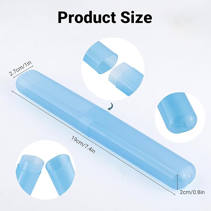 24 Pcs Travel Toothbrush Case, Plastic Portable Toothbrush Storage Cases, Dust-Proof Toothbrushes Container, Breathable Toothbrush Holder for Travel Camping Home School Business, 6 Colors
