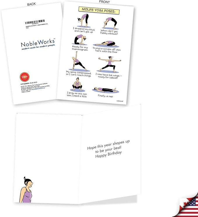 NobleWorks Assortment Pack of 3 Humorous Birthday Greeting Cards with Envelopes (3 Designs, 1 Each) Laughs for Ladies VC7960BDG-C1x3