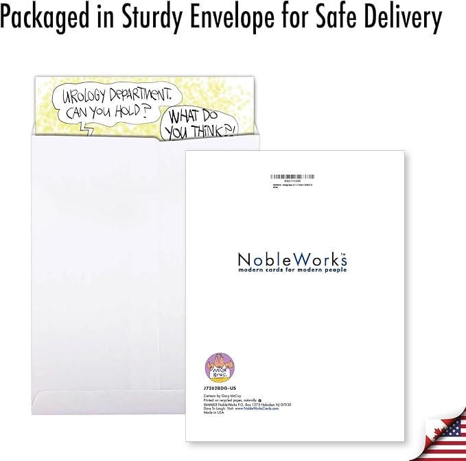 NobleWorks - Jumbo Birthday Greeting Card (8.5 x 11 Inch) - Cartoon Humor, Notecard with Envelope - Urology Department J7262BDG-US