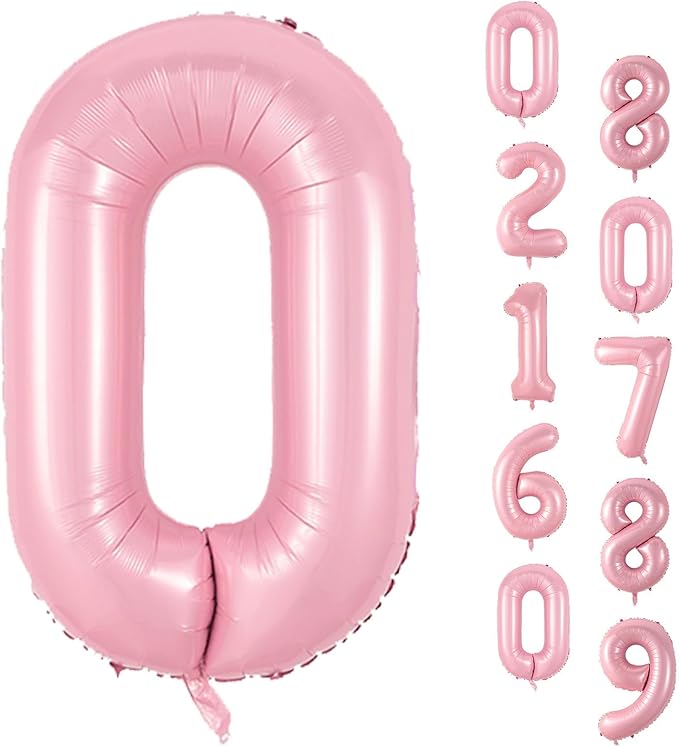 Biapian Pink Letter Balloons 40 Inch, Large Light Pink Letter O Balloon, Single Foil Alphabet O Balloon, Baby Pink Names Balloon Helium for Girls Women Birthday Party Wedding Anniversary Decoration