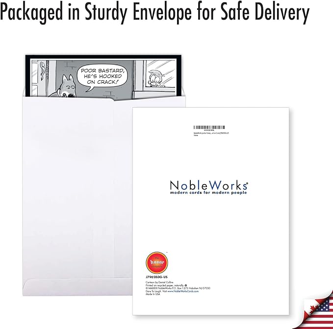NobleWorks Jumbo Funny Birthday Greeting Card From Us 8.5 x 11 Inch with Envelope (1 Pack) Oversize Jumbo Bday Hooked on Crack J7902BDG-US