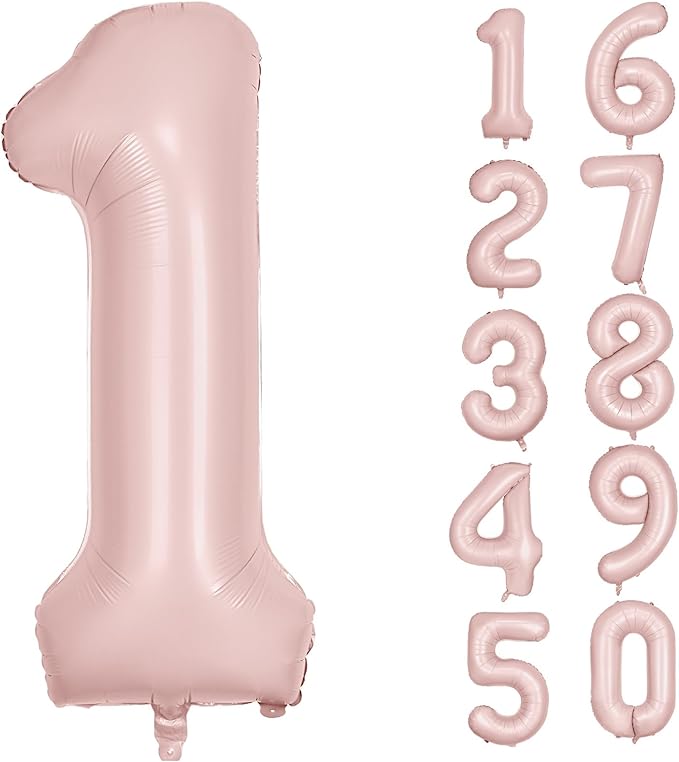 40 inch Pink Number Balloon Light Pink 1 Balloon Number 1 Balloon for 1st Birthday Party Decorations