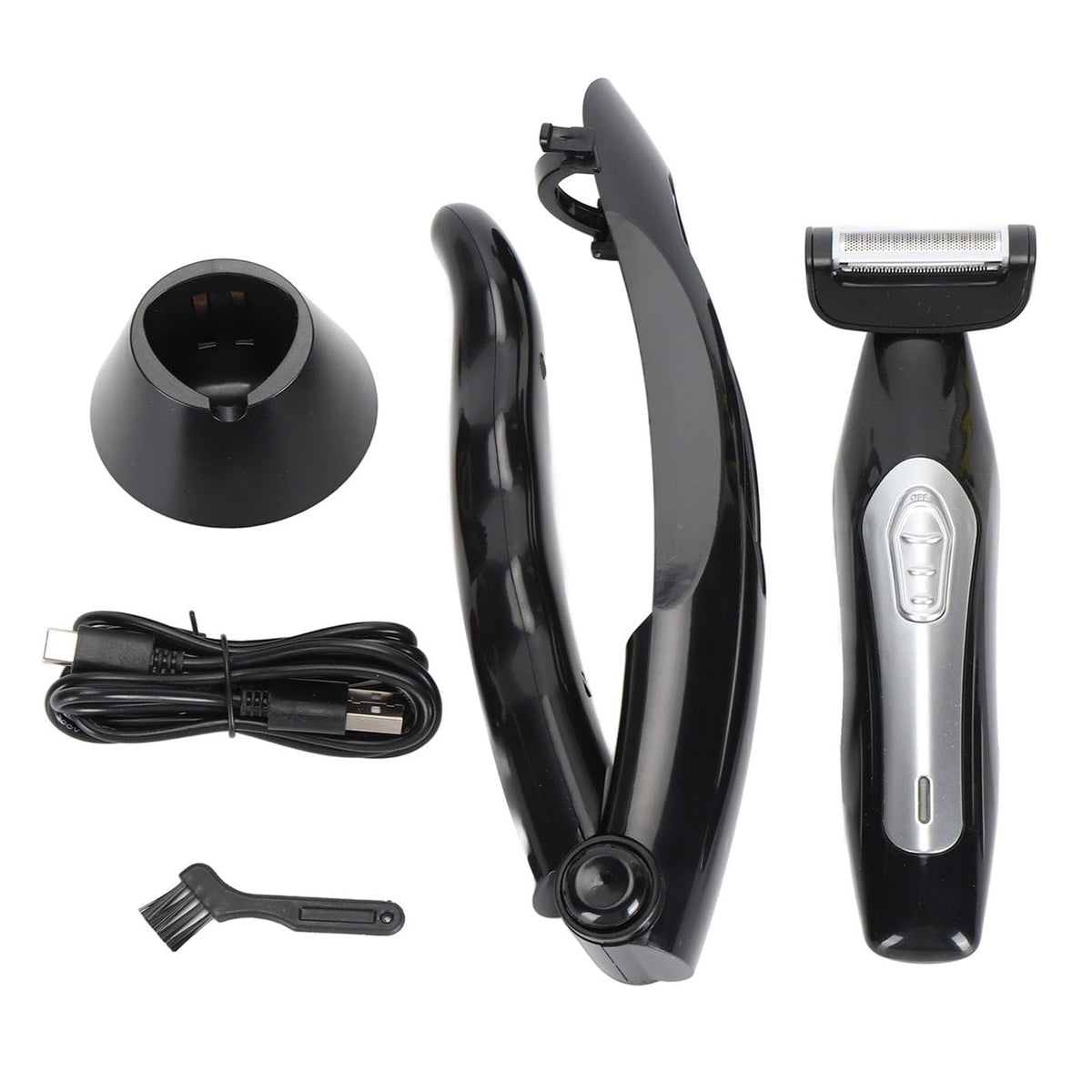 Yunir Back Shavers for Men, Men Electric Body Grooming Trimmer kit for Arm Beard Back, Adjustable Removable Handle with Extreme Reach, Wet Dry Shaving Men Back Groomer