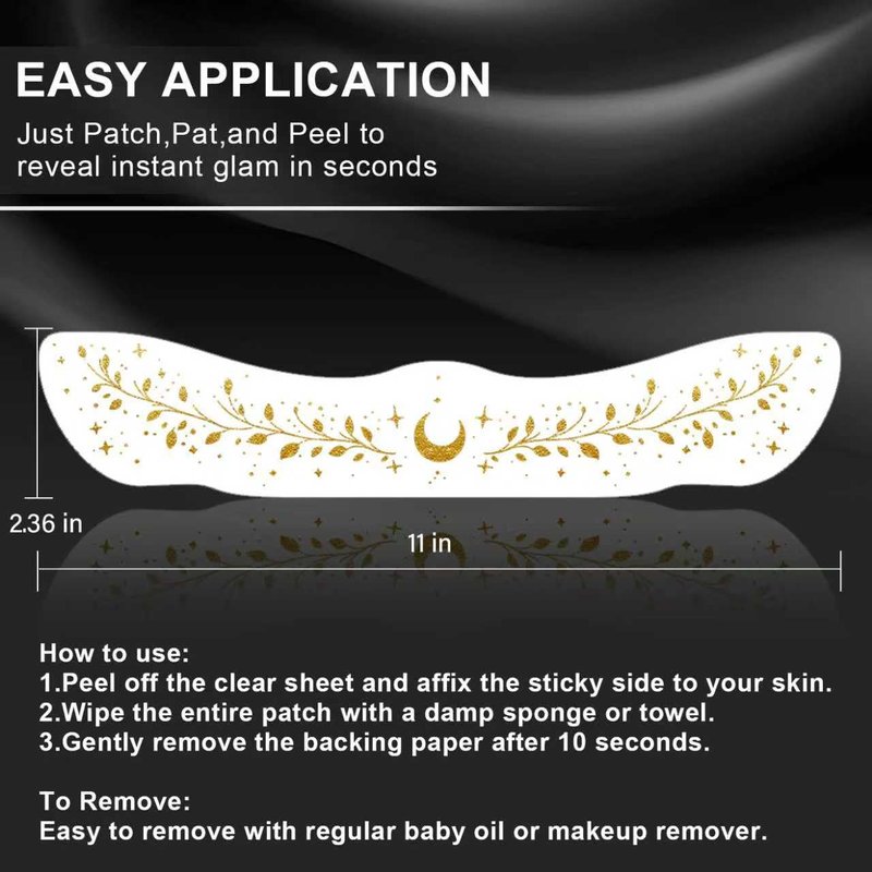 8 Pcs Body Glitter Tattoos, Gold Collarbone Temporary Fake Tattoos, Waterproof Body Glitter Freckles Patches for Women, Suitable for Beaches, Bars, Concerts