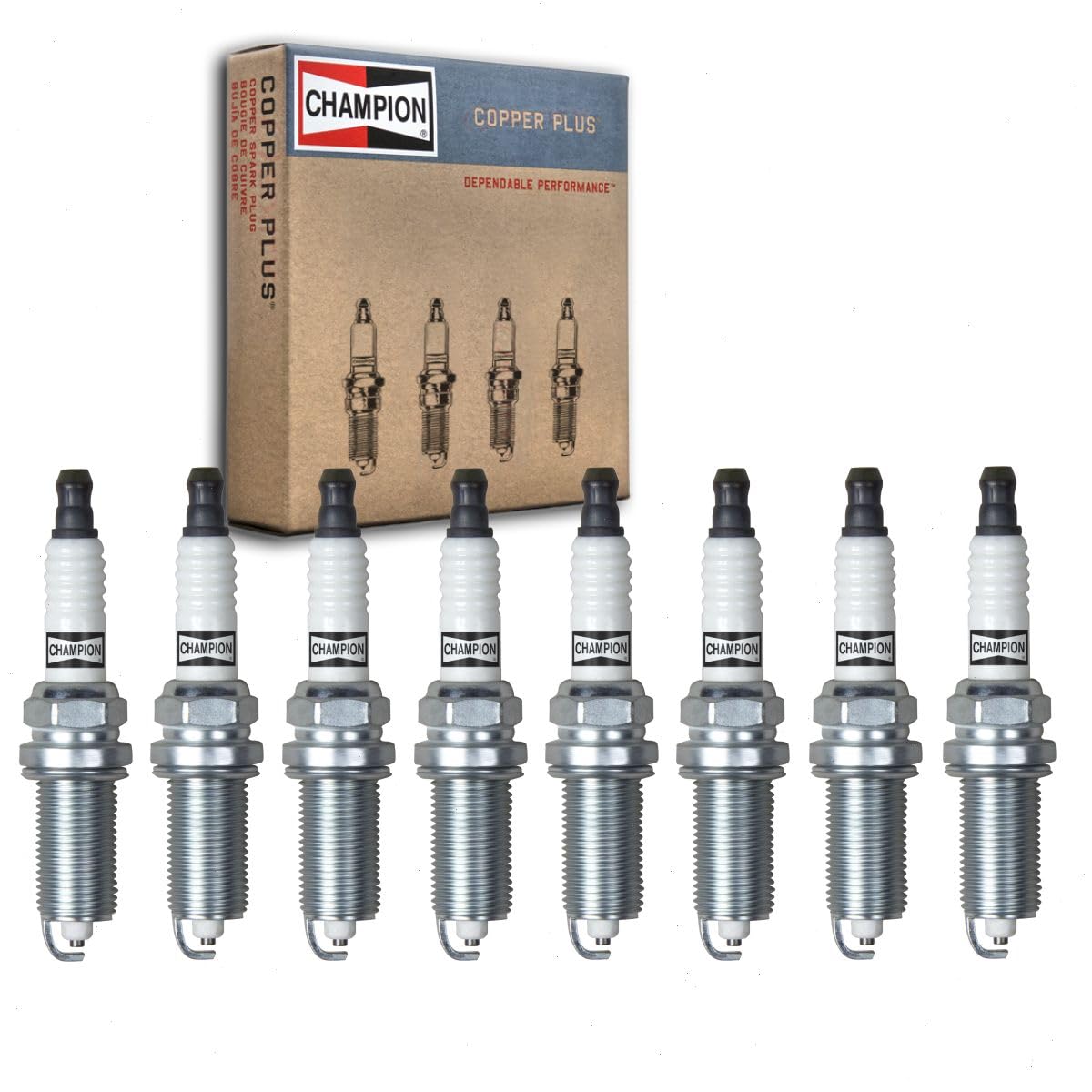 8 pc Champion Intake Side Copper Plus Spark Plugs compatible with Dodge Ram 1500 4.7L V8 2008-2010