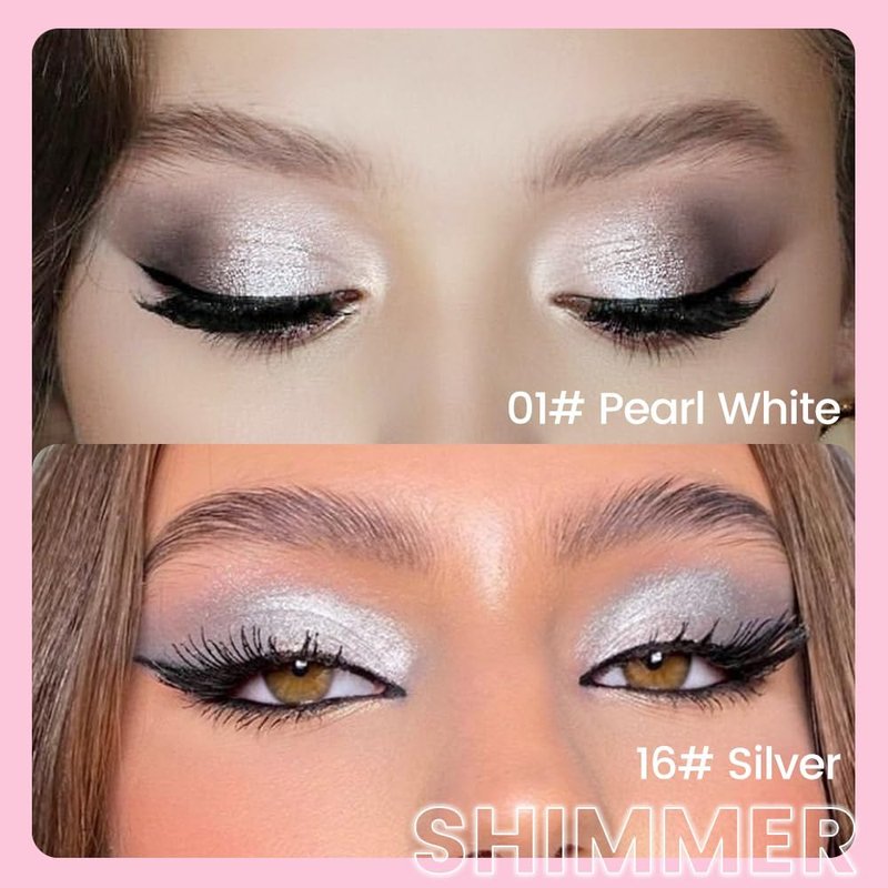 evpct 2Pcs Cream Eye Shadow Brightener Sticks Set for Eyes Waterproof, Pearl White & Silver Matte Cream Eyeshadow Applicator Stick Long Lasting Pigmented Eye Makeup sombras en crema para ojos 01 + 16