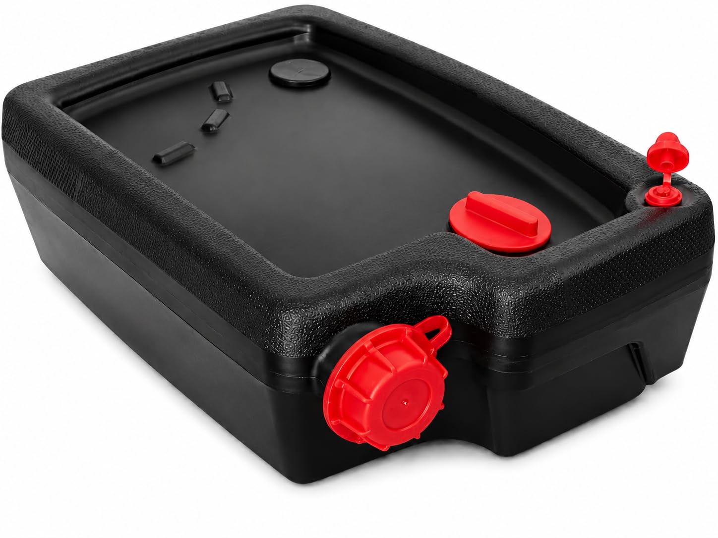 SELDIL 10 Quart Oil Drain Pan, Low Profile Automotive Oil Change Catch Basin Container with Pour Spout and 2 Side Handles, Black