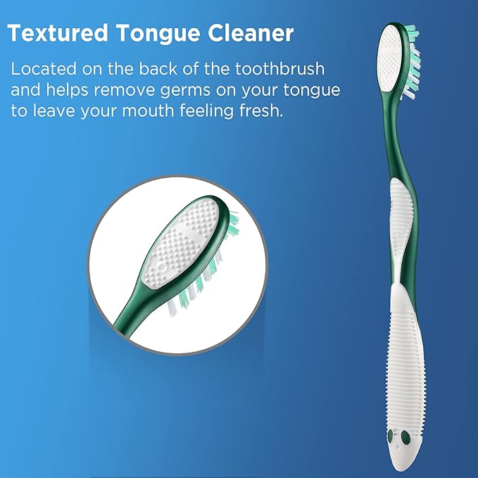Extra Firm Toothbrushes for Adults, Extra Hard Bristles, 6 Count