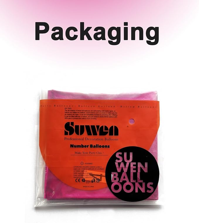 SUWEN 40 Inch Hot Pink Large 5 Number Balloons Big Foil Helium Number Balloons 0-9 Jumbo Happy 5th Mylar Birthday Party Decorations for Girl Anniversary Party Supplies