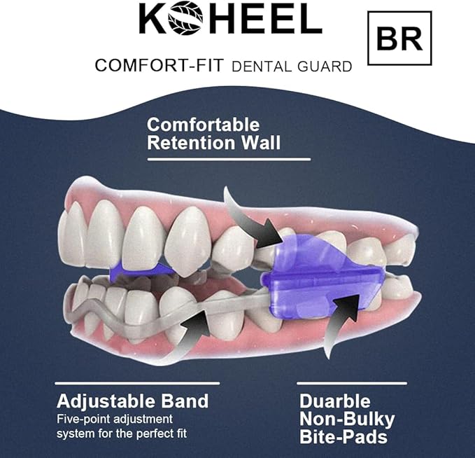 KOHEEL BR-PRO Adjustable Mouth Guard for Teeth Grinding and Clenching, No Boiling Night Guard, Stop Bruxism Dental Guard (2 Count)