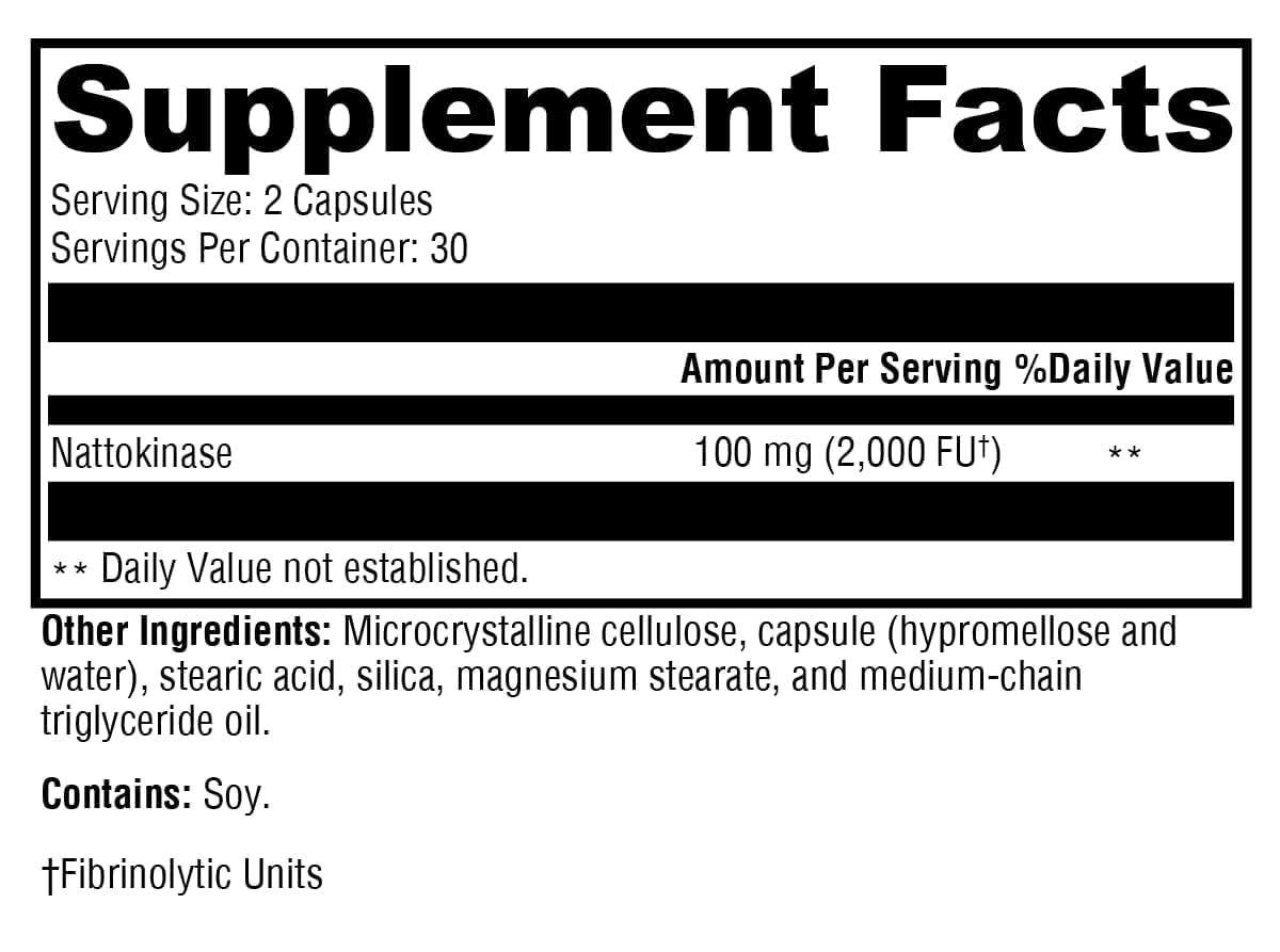 XYMOGEN Nattokinase - Cardiovascular & Vascular Wellness Support - 100 mg Nattokinase - Enzyme Formula - Vegan & Non-GMO - 60 Capsules