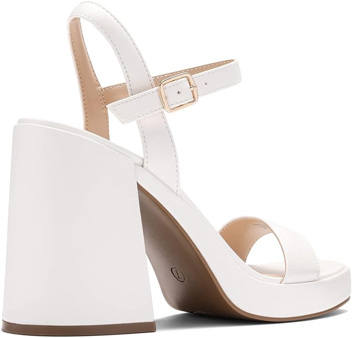 DREAM PAIRS Heels for Women Block Chunky Platform High Heels Open Toe Fashion Wedding Party Evening Prom Dance Ankle Strap Dress Pump Sandals Shoes