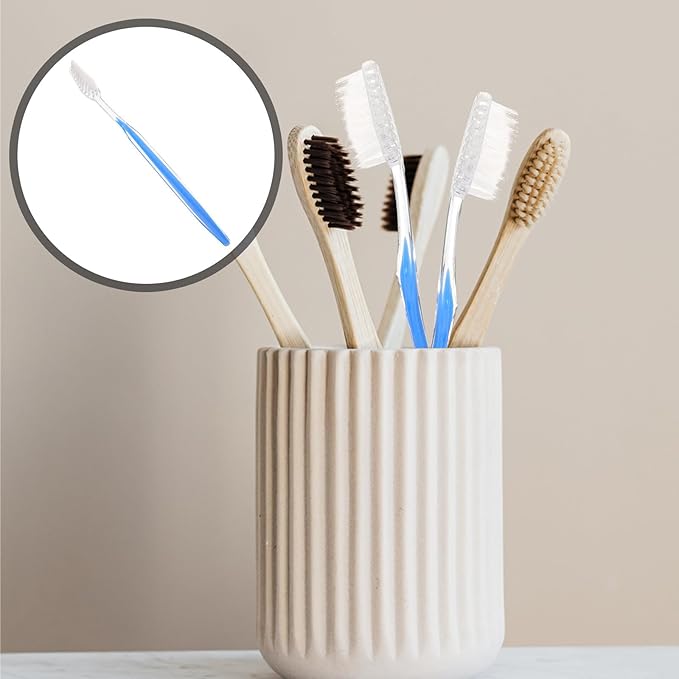Disposable Travel Toothbrushes 50Pcs Soft Bristles Plastic Portable Tooth Brush Set for Camping Hotel Use