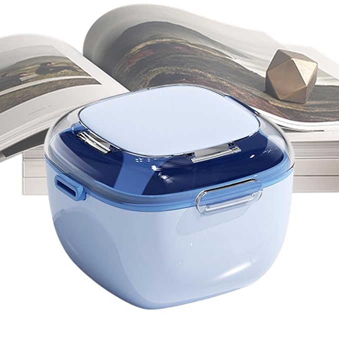 Denture Bath Case - Double Layer Retainer Container for Denture Cleaning Cup | Portable Mouth Guard Case for Dentures Jewelry Small Items, Travel Friendly Storage with Secure Lid, Easy to Carry