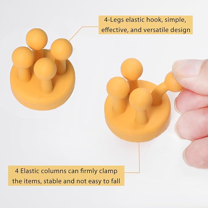 Razor Holder Shaver Hook Hanger Stand - 4Pcs Silicone Toothbrush Holders for Shower Wall Mounted Self Adhesive Cute Utility Bathroom Kitchen Organizer Storage Hook for Hanging Loofah Towel Tooth Brush