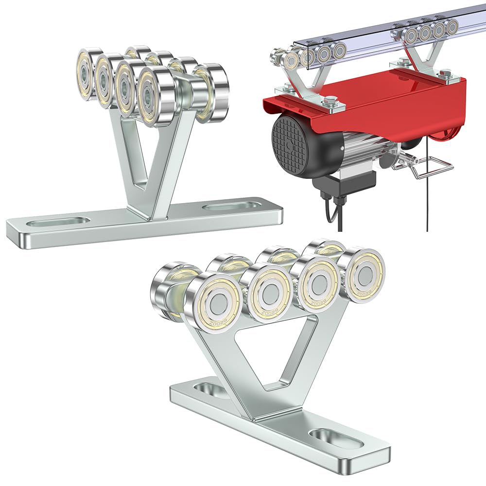 SKTREX 8 Wheel Hoist Trolley with Rollers - Strut Trolley Assembly for Electric Hoist - Fits 1-5/8" Wide and Taller Strut Channel - High Strength and Silent Operation