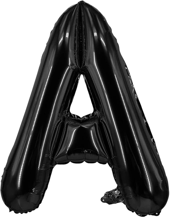 Lovoir 40 Inch Large Black Letter A Balloons Big Size Jumbo Mylar Foil Helium Balloon for Birthday Party Celebration Decorations Alphabet Black A