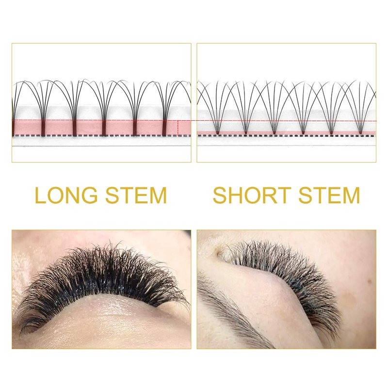 Premade Volume Eyelash Extensions 5D-D-0.10-17 Long Stem Premade Fans Eyelash Extensions .07 .10 Premade Volume Fans Volume Lash Extensions C D Curl(5D-D-0.10,17 mm)