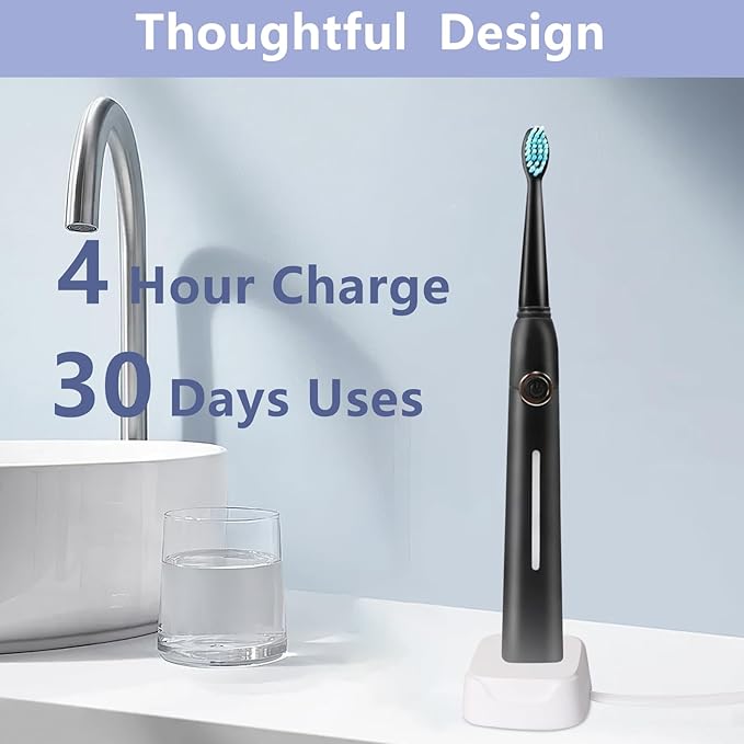 Charger Base for Bitvae/Fairywill / 7AM2M AM105/AM110 Electric Toothbrush (Not for 7AM2M AM100 AM101 AM103), Replacement Charger for Electric Toothbrushes Charged with USB Data (Black)