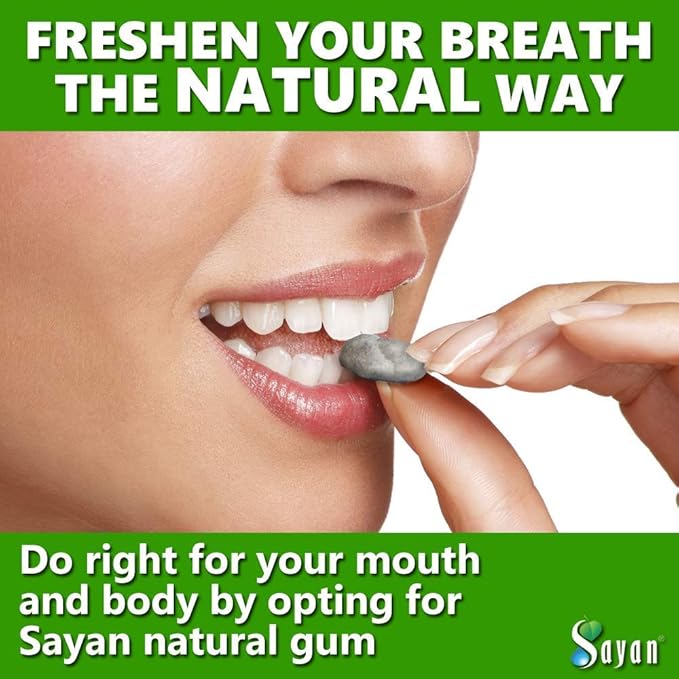 Sayan Sugar Free All Natural Gum, Siberian Larch Tree Resin and Beeswax Chewing Gum for Fresh Breath, Vegetarian, Non-GMO, No Sugar, Gluten Free, Aspartame Free, No Preservatives - 5 Packs (80 Pieces)
