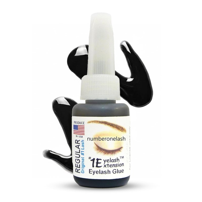 #1 Eyelash Extension Regular Eyelash Glue - Professional Lash Glue for Individual Flare Lashes, False Eyelash Adhesives - Long Lasting Waterproof Black, 4-5 Sec Dry, Licensed Use 10ml