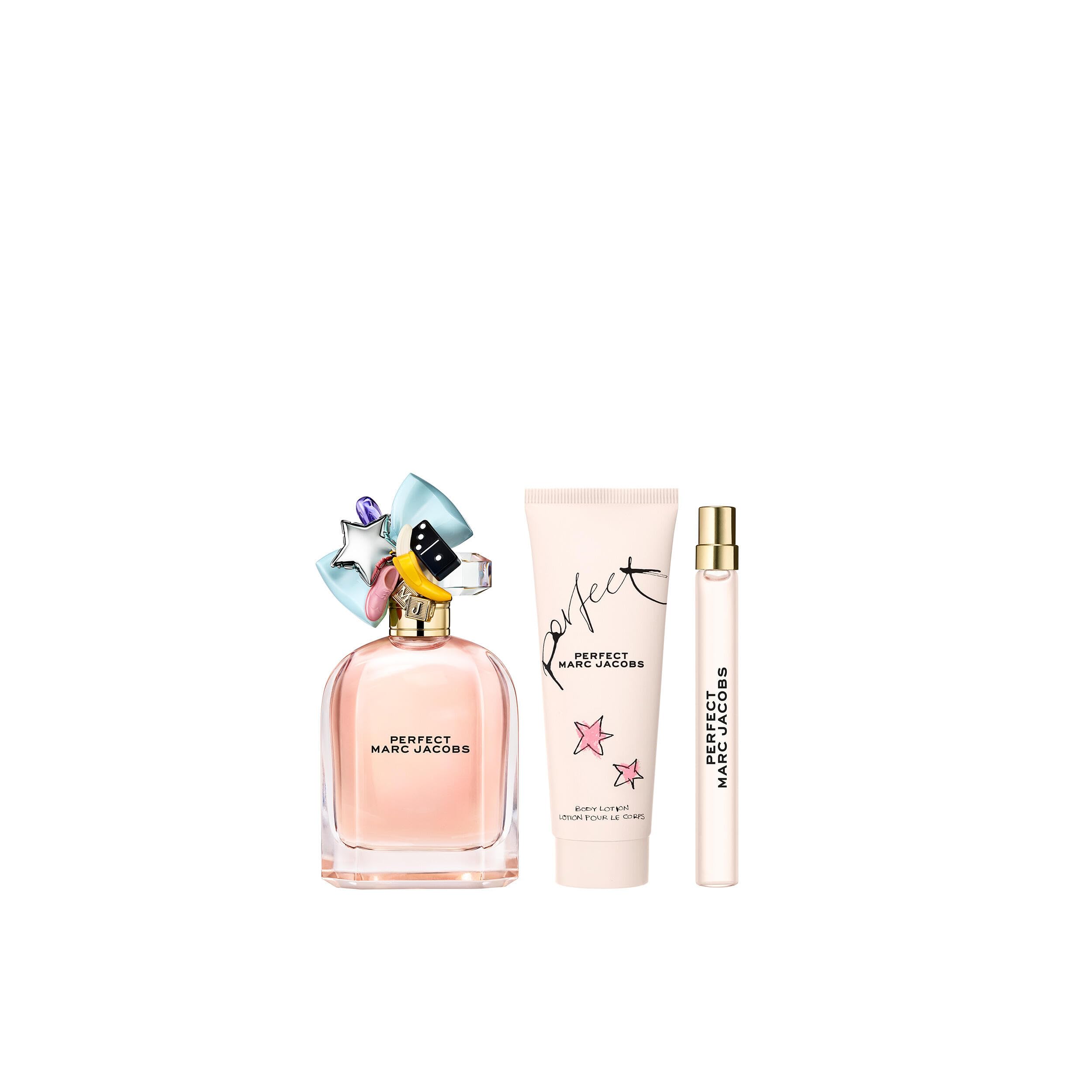 Marc Jacobs Perfect Eau de Parfum 3-Piece Gift Set ($229 value) -EDP 3.3oz, Body Lotion 2.5oz, Travel Spray 0.33 oz– With Notes of Rhubarb, Daffodil - Floral Women's Perfume
